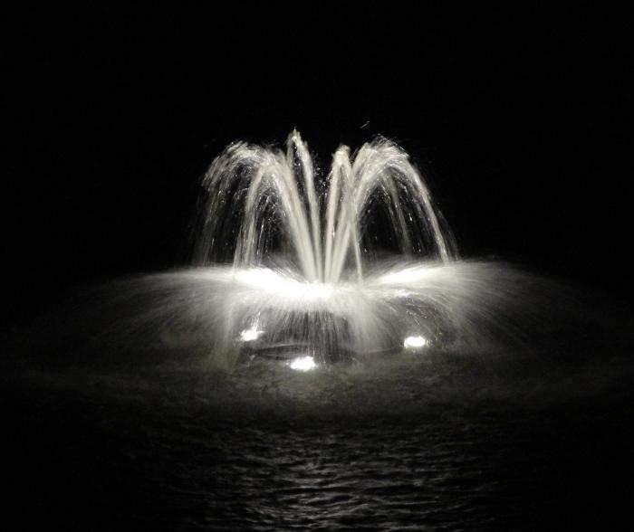 fountain and lighting displays