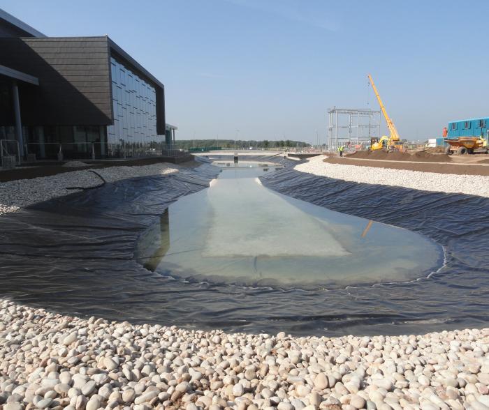 new lined lake at a business centre_0